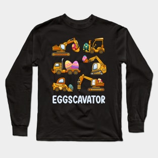 Eggscavator Easter Day Construction Truck Egg Hunter Long Sleeve T-Shirt